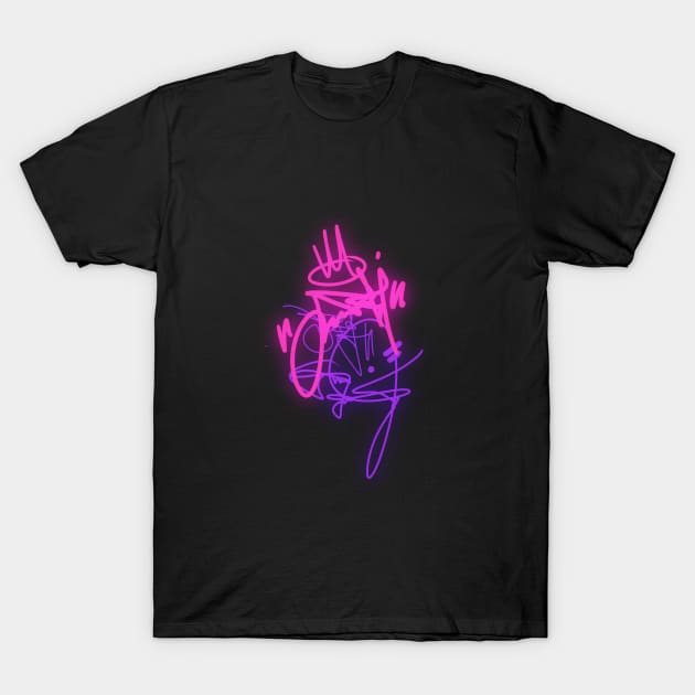 Graffiti Tag / Neon Letter T-Shirt by DenielHast